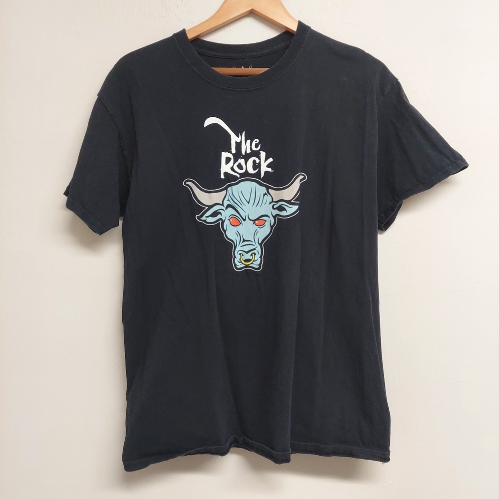 WWE Black Short Sleeve Tee with Cartoon Graphic
